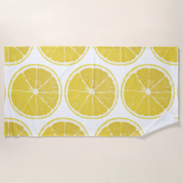 Toalha De Praia Vibrant Lemon Slice Pattern Summer Beach Towel
