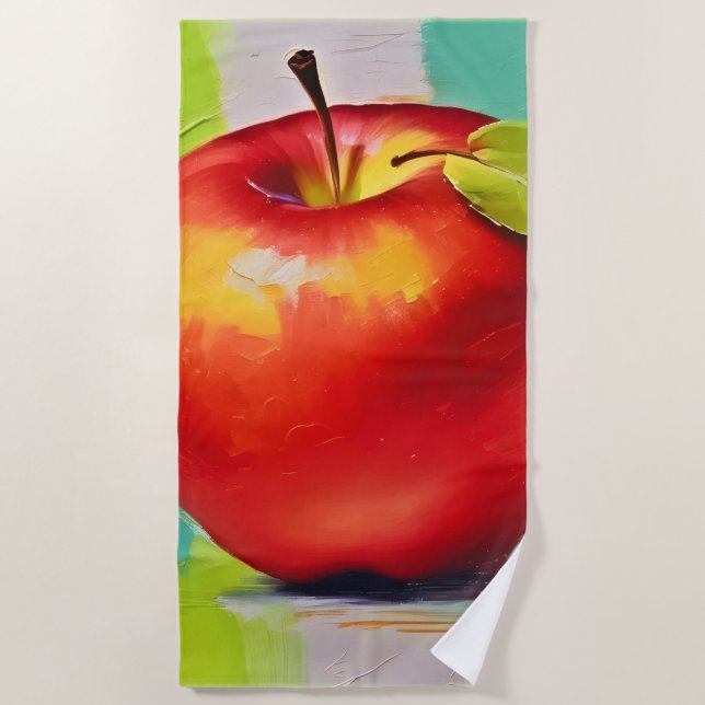 Toalha De Praia Vibrante Apple Ainda Vida (Frente)
