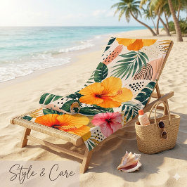 Toalha De Praia Vibrante padrão contínuo floral de hibisco tropica