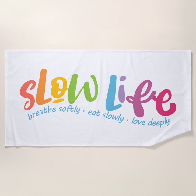 Toalha De Praia Vida lenta (Frente)