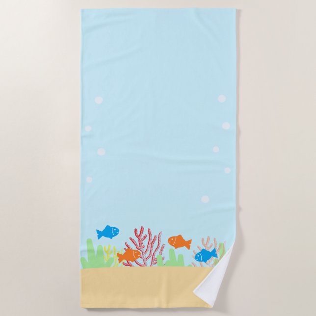 Toalha De Praia Vida marinha (Frente)