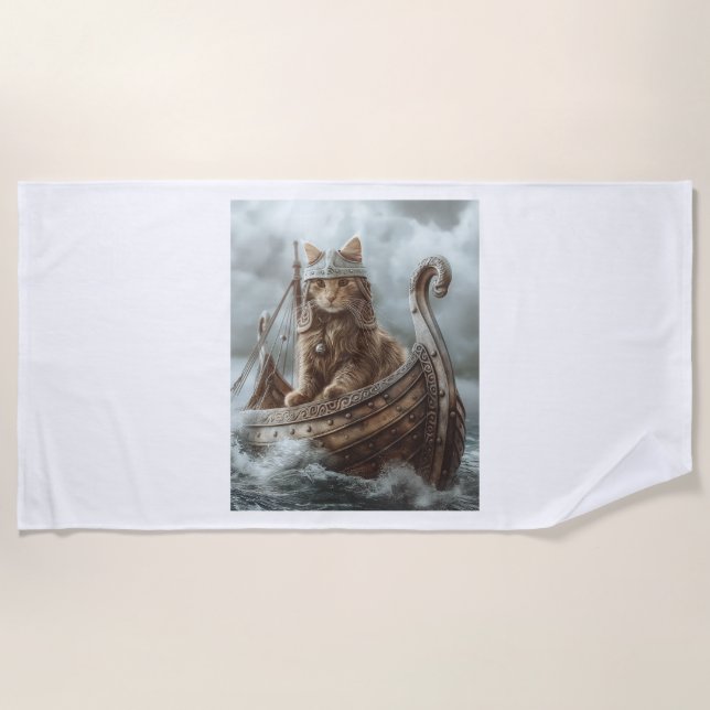 Toalha De Praia Viking Cat (Frente)