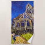 Toalha De Praia Vincent van Gogh - A Igreja em Auvers<br><div class="desc">Igreja de Auvers / l'Eglise à Auvers-sur-oise de Vincent Van Gogh em 1890</div>