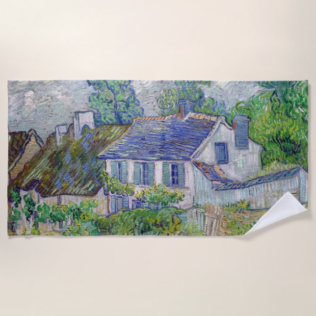 Toalha De Praia Vincent van Gogh - Casas em Auvers (Frente)