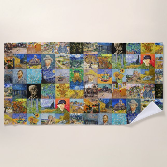 Toalha De Praia Vincent van Gogh - Masterworks Mosaic Patchwork (Frente)