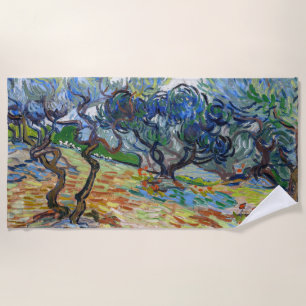 Toalha De Praia Vincent van Gogh - Oliveiras: Céu azul brilhante