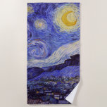 Toalha De Praia Vincent Van Gogh Starry Night Vintage Fine Art<br><div class="desc">Vincent van Gogh Starry Night Fine Art Painting Starry Night Starry Night é uma pintura do artista poste-impressionista holandês Vincent van Gogh. O céu azul à noite está cheio de nuvens, estrelas e uma lua crescente brilhante. A Noite Estrelada é a única noturna na série de visões da janela do...</div>