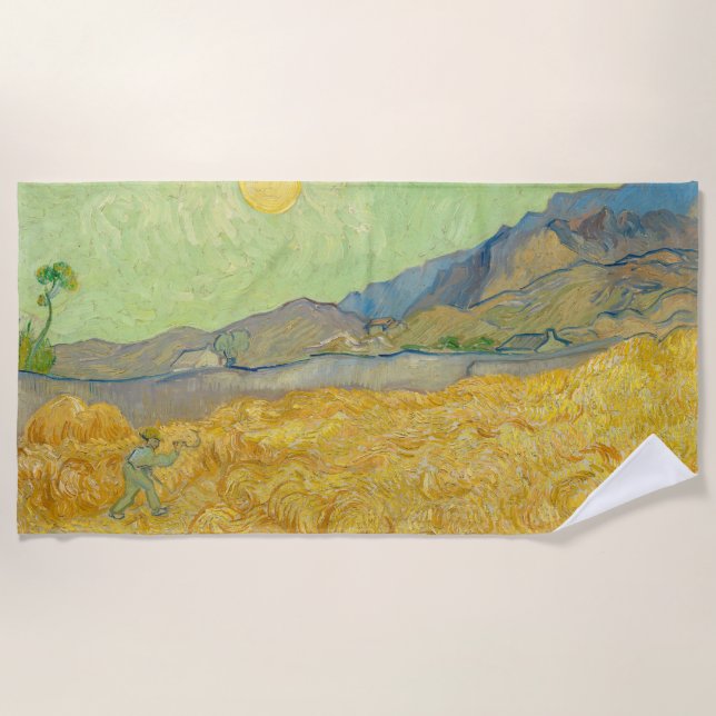 Toalha De Praia Vincent van Gogh - Wheatfield com um Receptor (Frente)