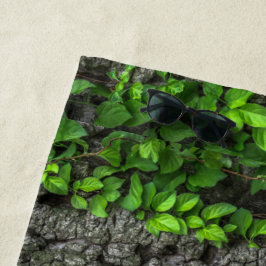 Toalha De Praia Vinha coberta de árvore latido rústico, castanho v