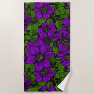 Toalha De Praia Vinha-púrpura Clematis