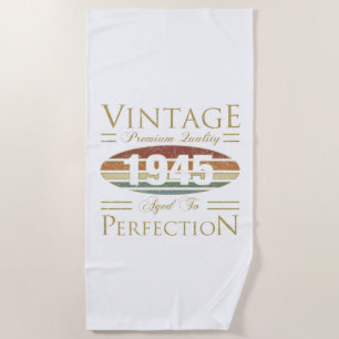 Toalha De Praia Vintage 1945 - Aniversário do 80
