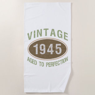 Toalha De Praia Vintage 1945 - Aniversário do 80