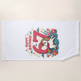 Toalha De Praia Vintage 67th Birthday Unicorn Rainbow Cute Cartoon
