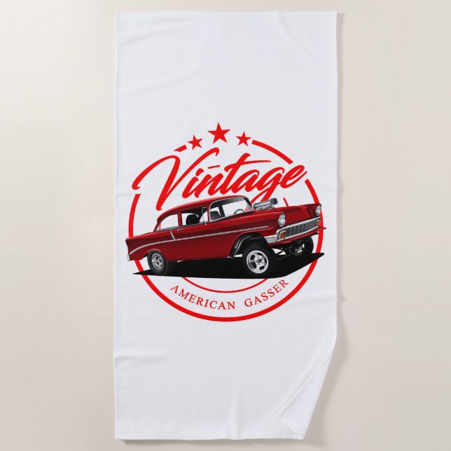 Toalha De Praia Vintage American Red Gasser (Frente)