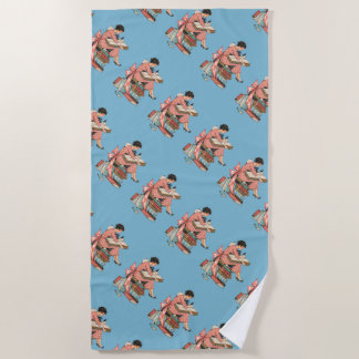 Toalha De Praia Vintage Book Lover Reading Illustration