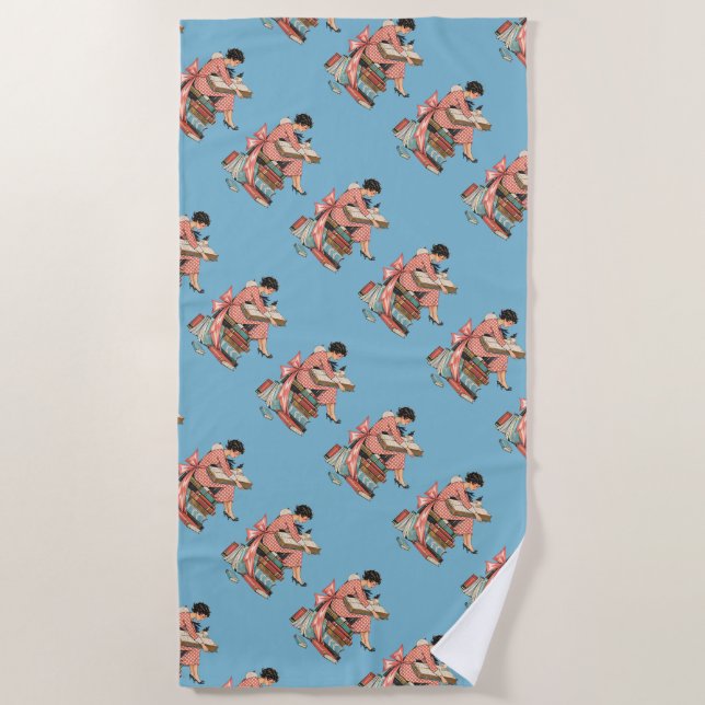 Toalha De Praia Vintage Book Lover Reading Illustration (Frente)