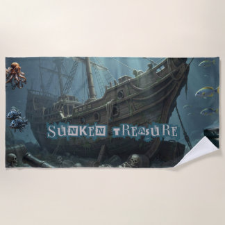 Toalha De Praia Vintage Caribbean Treasure Pirate