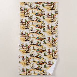 Toalha De Praia Vintage Cowboy Cowboy Country Kids Pony Cactus Ba