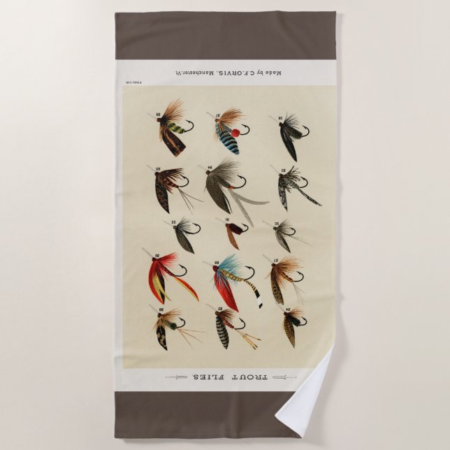 Toalha De Praia Vintage Insect Trout Voa Asas (Frente)