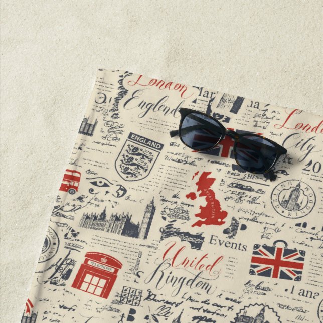 Toalha De Praia Vintage London Beach Towel (In Situ)
