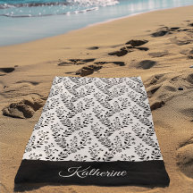 Vintage Minimalist Black Cream Floral Script 