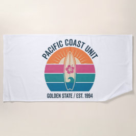 Toalha De Praia Vintage Pacific Coast Surf Beach Towel