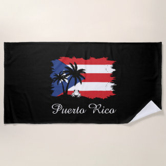 Toalha De Praia Vintage Porto Rico Flag Coqui Boricua