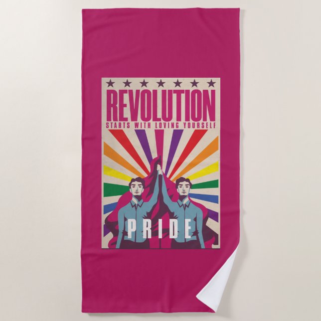 Toalha De Praia Vintage Pride Revolution Beach Towel (Frente)