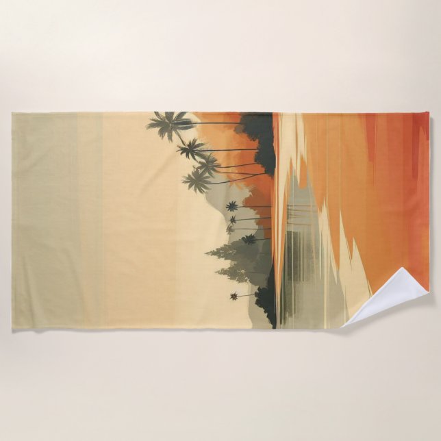 Toalha De Praia Vintage/Retro Beach/tropical (Frente)