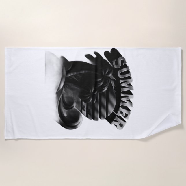 Toalha De Praia Vintage Summer Beach Vibes (Frente)