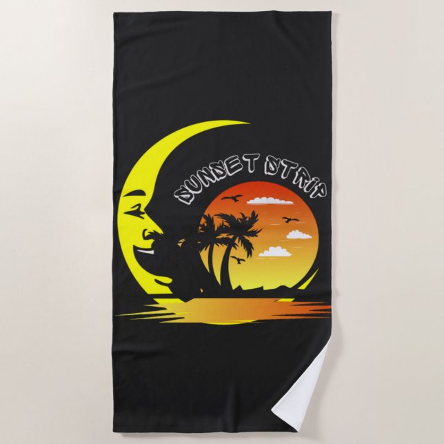 Toalha De Praia Vintage Sunset Strip Beach (Frente)