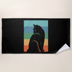 Toalha De Praia Vintagem Retroativa de Gato Preto