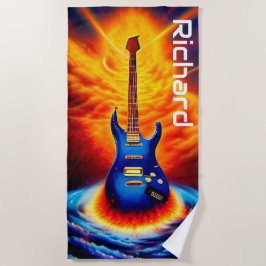 Toalha De Praia Violão Elétrico Flaming