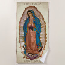 Virgen De La Guadalupe Beach Towel