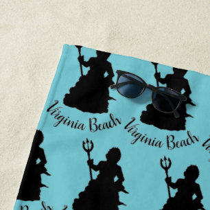 Toalha De Praia Virgínia Beach VA Ocean Blue Neptune Estátua