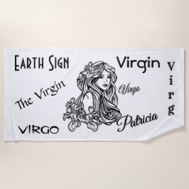 Toalha De Praia Virgo Personalizado A Virgem Zodiac