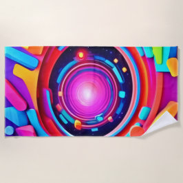 Toalha De Praia Vortex Cósmico: Uma Odisseia Neon