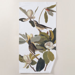 Toalha De Praia Warbling Flycatcher Kingbird Vintage Audubon art