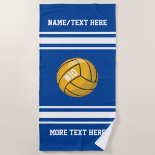 Toalha De Praia Water Polo Ball Team Player Name Number Custom