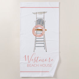 Toalha De Praia Watercolor Lifeguard Cadeira de Praia