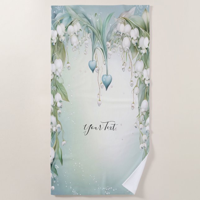 Toalha De Praia Watercolor Lily, do Valley Beach Towel (Frente)