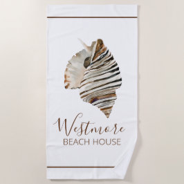 Toalha De Praia Watercolor Seashell Beach House