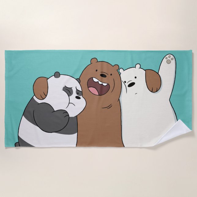 Toalha De Praia We Bare Bears Group Hug (Frente)