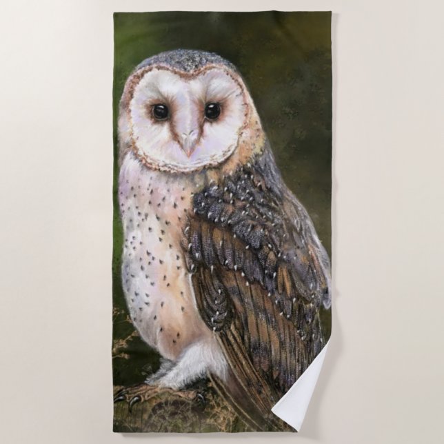 Toalha De Praia Western Barn Owl Beach Towel - Pintura (Frente)