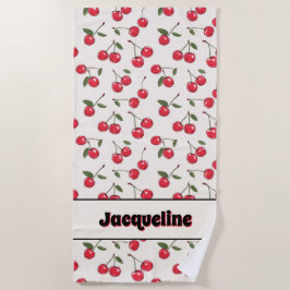 Toalha De Praia Whimsic Summer Red Cherry