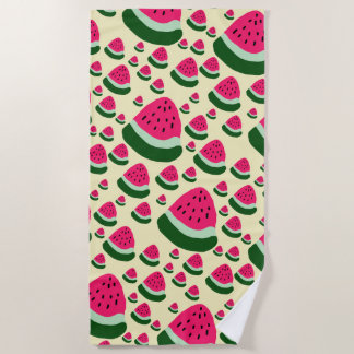 Toalha De Praia Whimsical Watermelons Cute Summer Fruit Pattern 