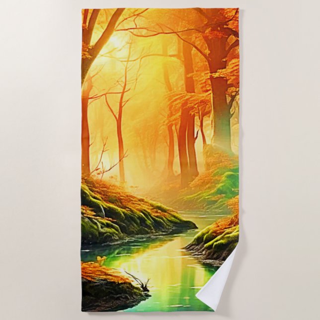 Toalha De Praia Whisper do Ouro de outono (Frente)