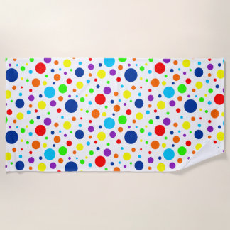 Toalha De Praia White Rainbow Spots Beach Towel