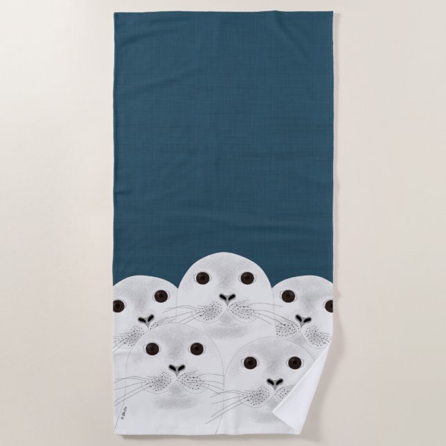 Toalha De Praia White Seals Beach Towel (Frente)