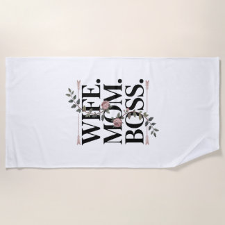 Toalha De Praia Wife. Mom. Boss.